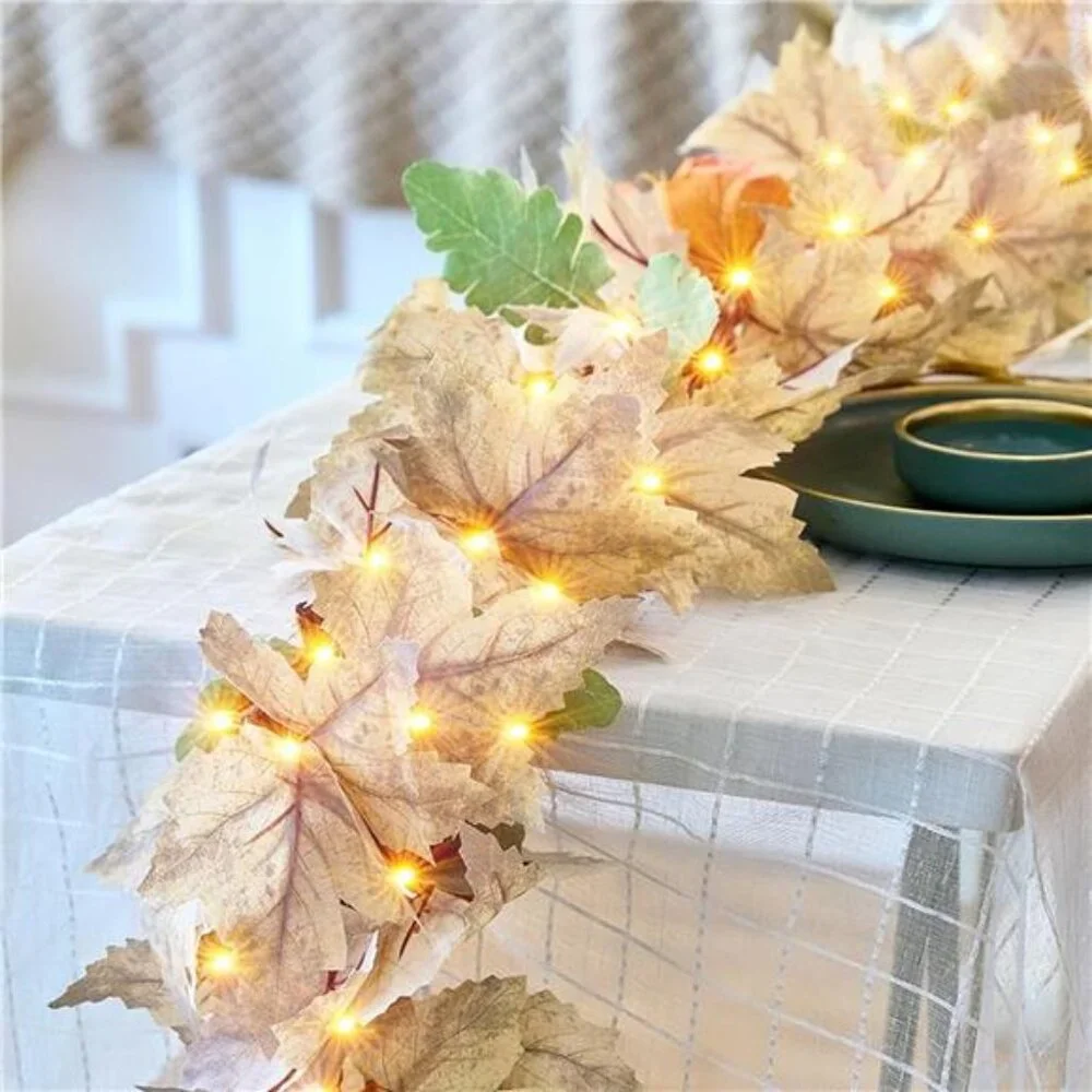 Thanksgiving Garland with Lights 9FT Plug in Thanksgiving Decorations for Home